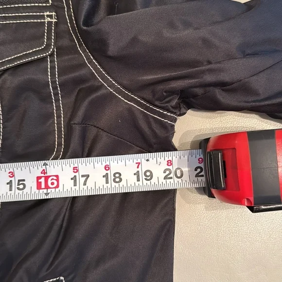 Harley Davidson Zip Jacket Black bedazzled Blue 
EMBROIDERED Women’s L Baddie - Picture 10 of 14